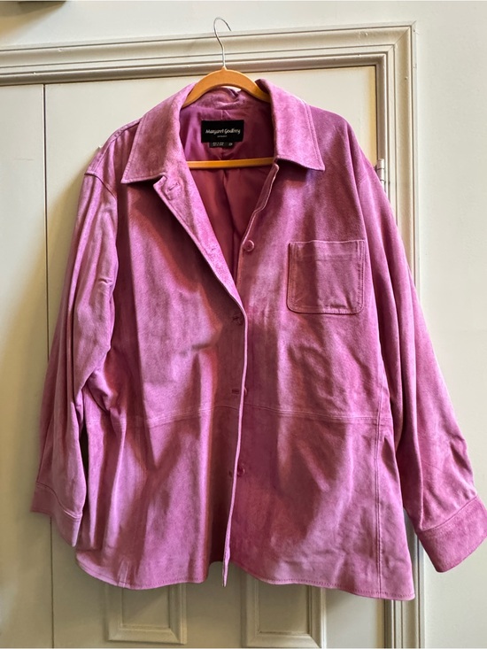 margaret godfrey Jackets & Blazers - Margaret Godfrey Pink Suede Button-Front Blazer